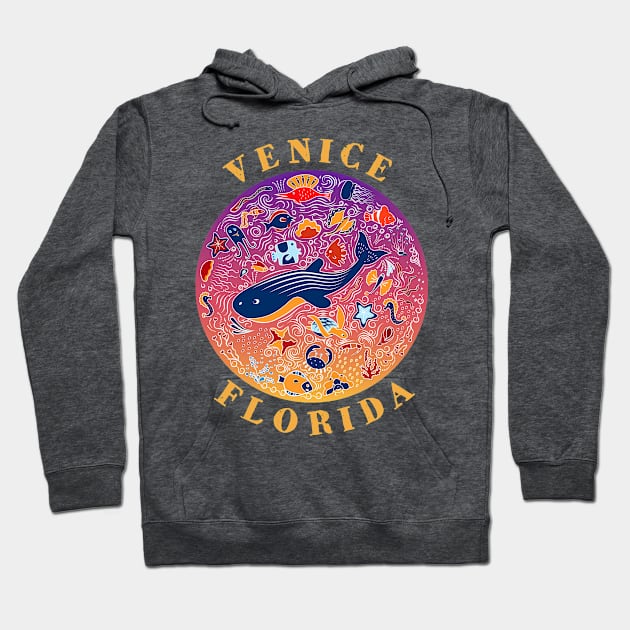 Venice Florida Cut Sea Life Souvenir Hoodie by grendelfly73